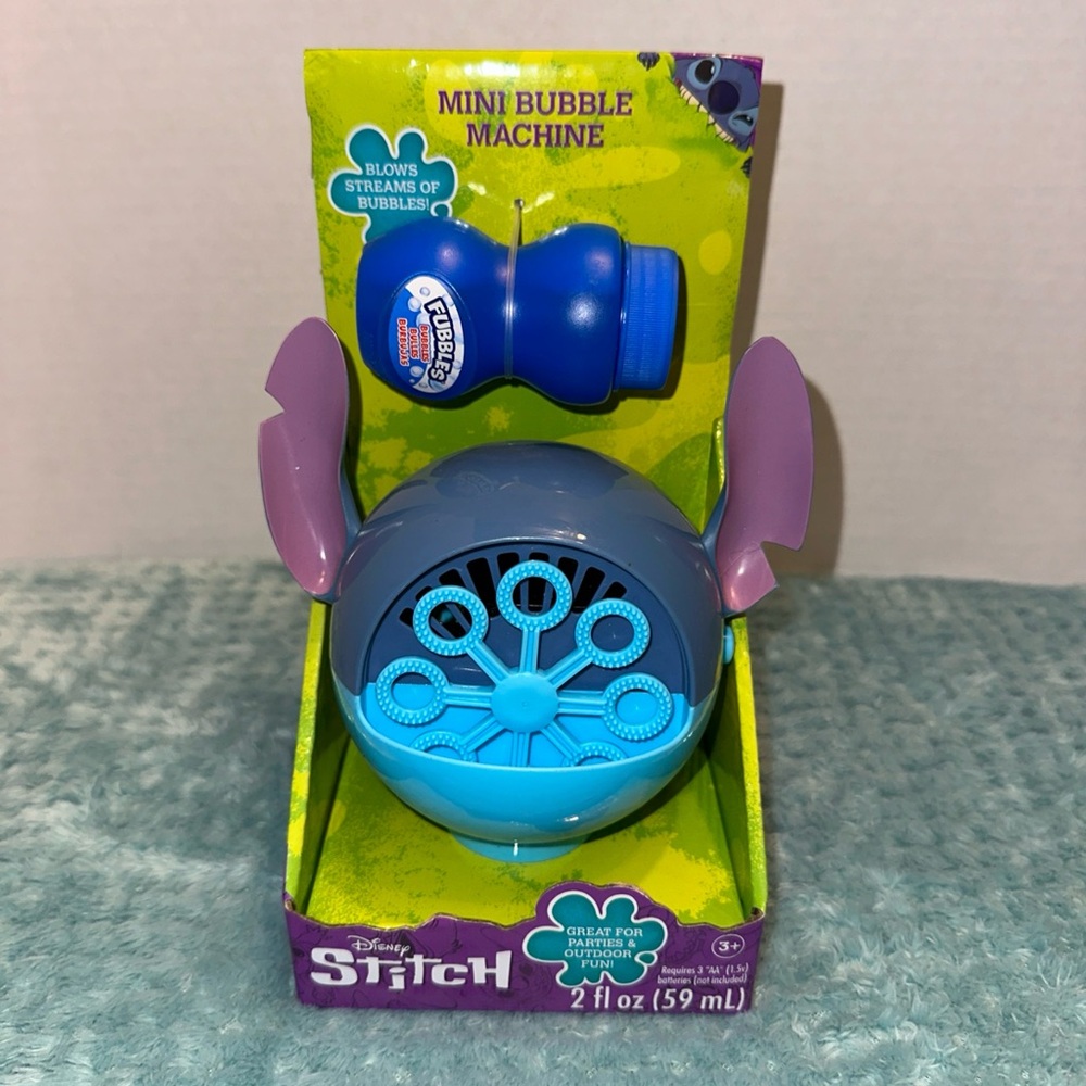 Disney Stitch Mini Bubble Machine - Blue and Purple